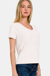 Ribbed Short Sleeve T-Shirt