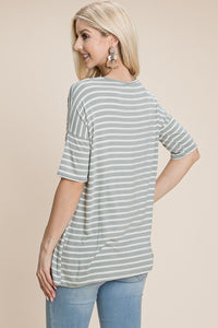 Striped Round Neck T-Shirt