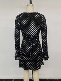 Polka Dot Long Sleeve Ruffle Hem Mini Dress 101001431407704 43 Gifts for Her Jerry's Apparel 