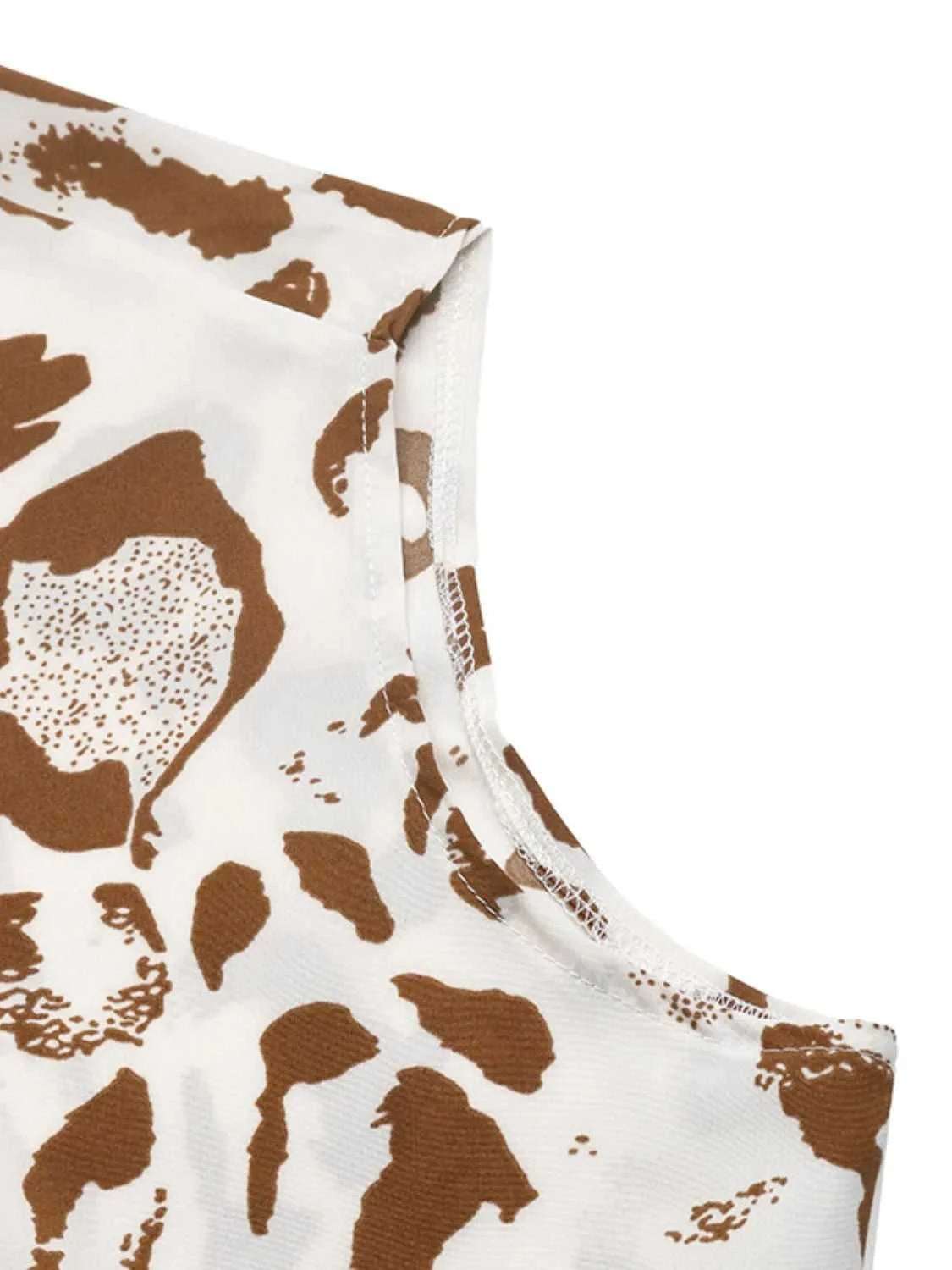 Leopard V-Neck Half Sleeve Blouse 100100146041001 20 Affordable Fashion Under $100 Jerry's Apparel 