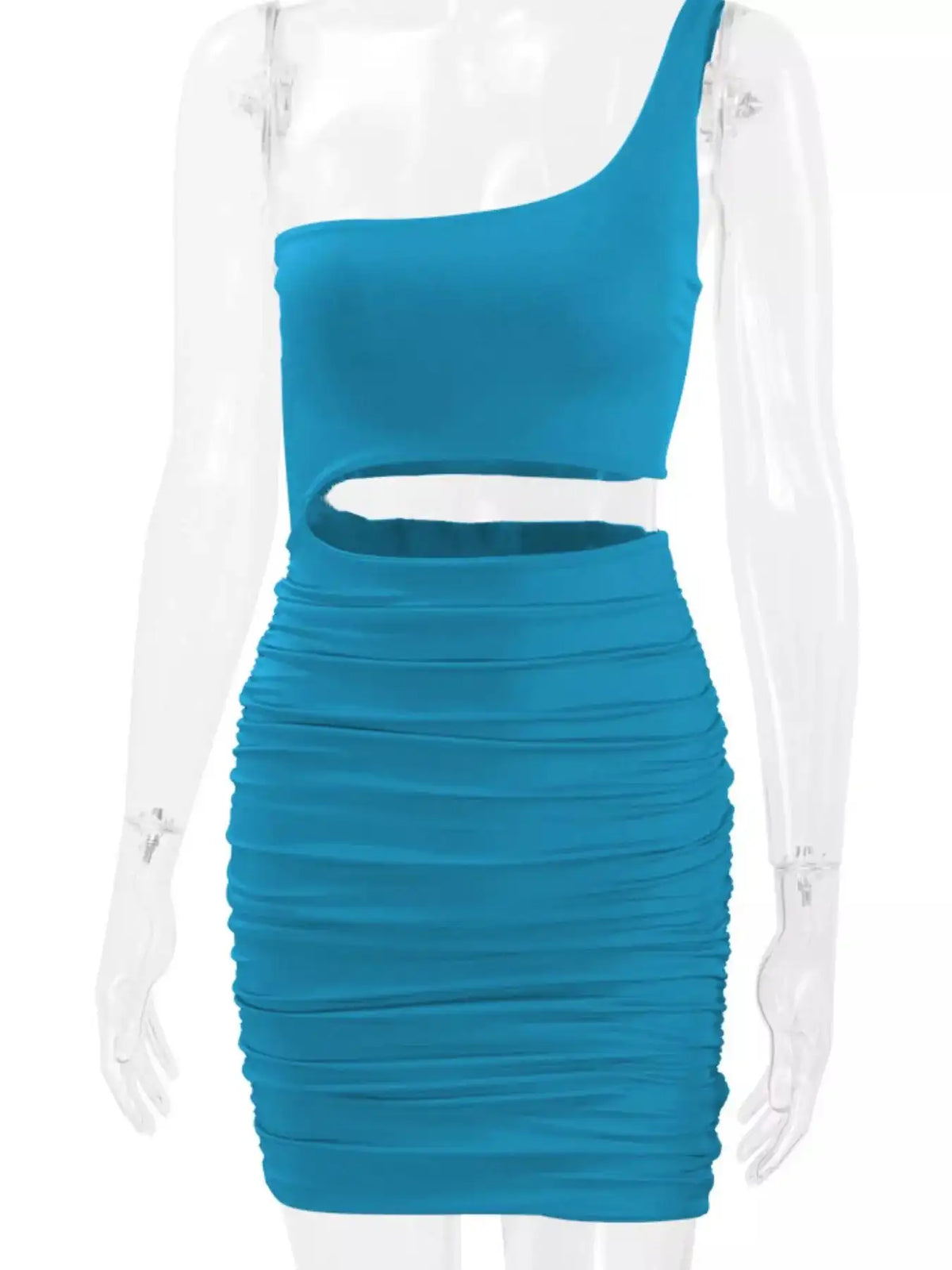 One-Shoulder Cutout Ruched Bodycon Mini Dress 101001098960768 27 Gifts for Her Jerry's Apparel 