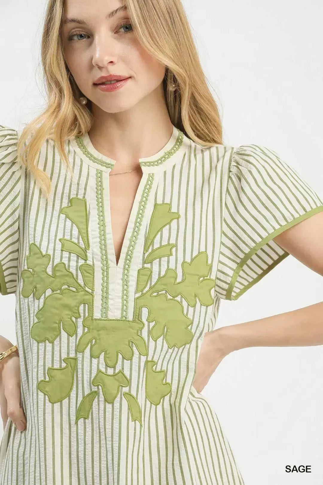 Umgee Stripe Midi Dress with Lace Trim 100100319141065 62 Affordable Fashion Under $100 Jerry's Apparel 