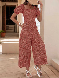 Printed Square Neck Puff Sleeve Jumpsuit 100100346581755 31 Affordable Fashion Under $100 Jerry's Apparel 