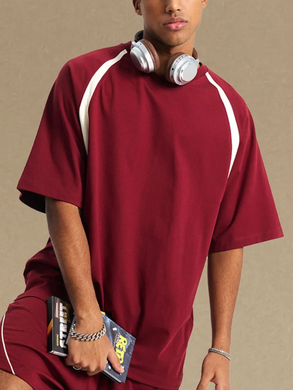 Men's Contrast Round Neck Half Sleeve T-Shirt