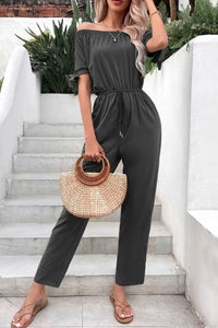 Perfee Off-Shoulder Tie Cuff Jumpsuit with Pockets 100100211197458 40 Affordable Fashion Under $100 Jerry's Apparel 