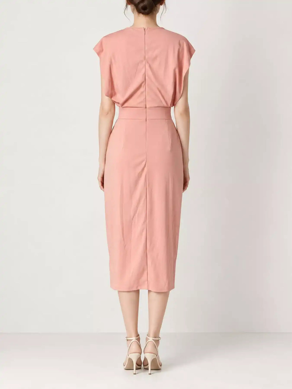 Sleeveless Midi Dress with Gold Button Detail and Side Slit 101001590890082 42 Affordable Fashion Under $100 Jerry's Apparel 