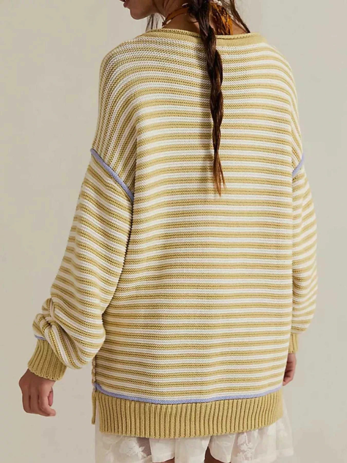 Oversized Striped Dropped Shoulder Sweater 100100026843595 45 Affordable Fashion Under $100 Jerry's Apparel 