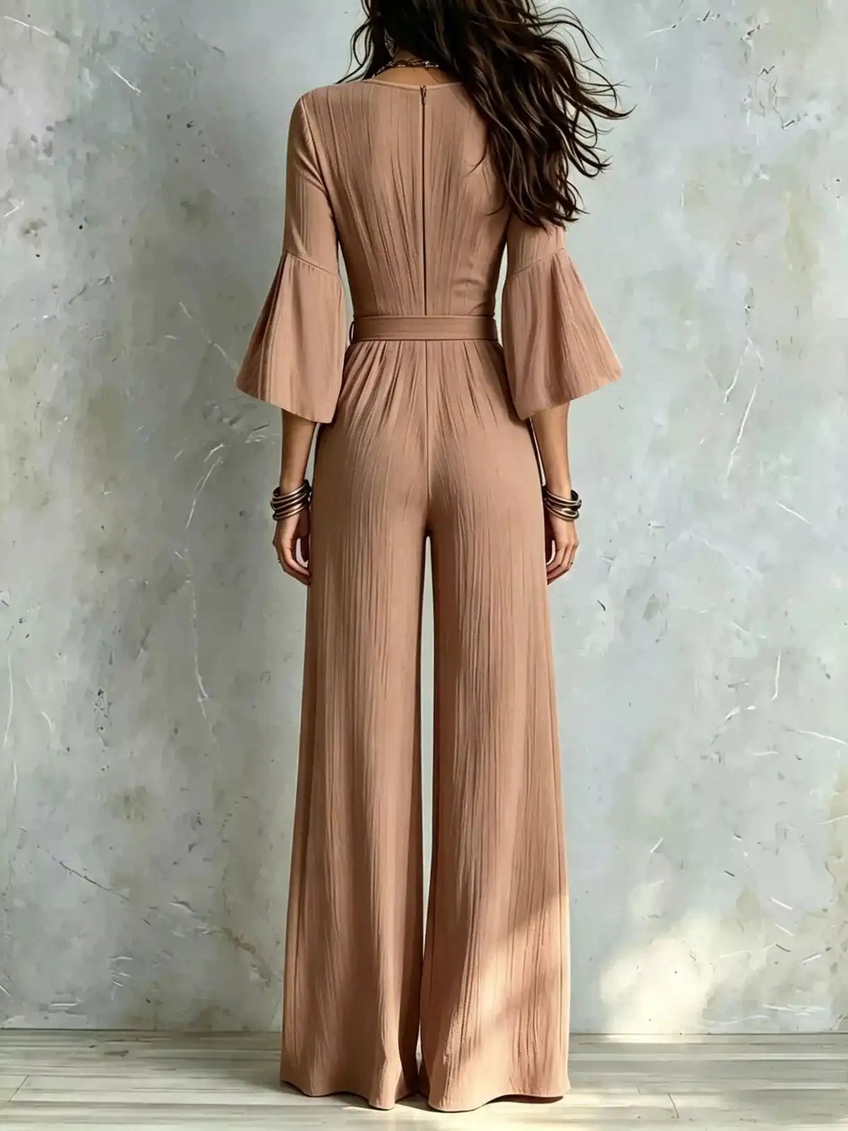 Pleated Wide-Leg Jumpsuit with Tie-Waist 101001893266329 52 Affordable Fashion Under $100 Jerry's Apparel 