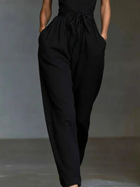 Halter Neck Wide-Leg Jumpsuit with Waist-Tie Detail 101001566820821 48 Affordable Fashion Under $100 Jerry's Apparel 
