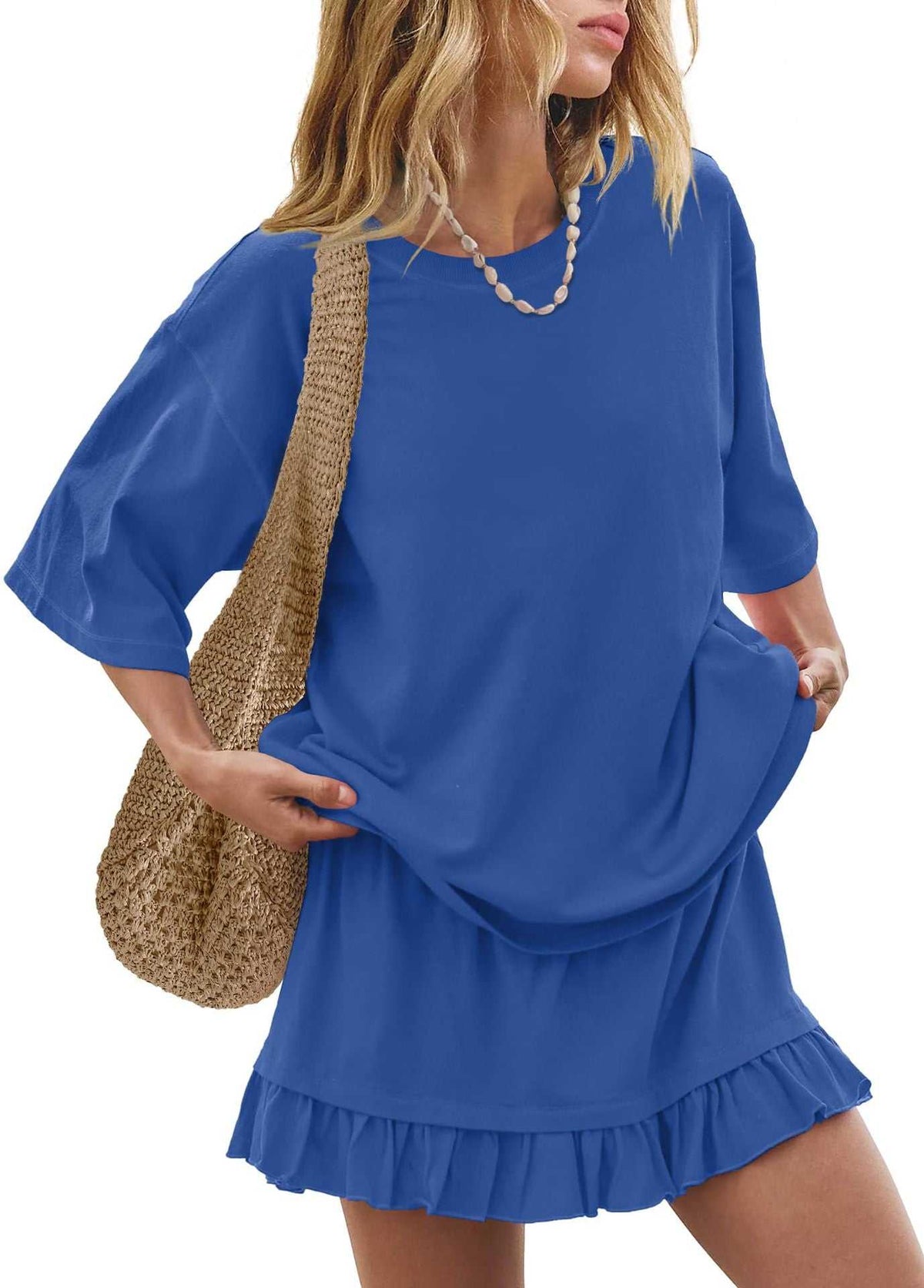 Round Neck Half Sleeve Tee and Skirt Set 100100917549398 34 Affordable Fashion Under $100 Jerry's Apparel 