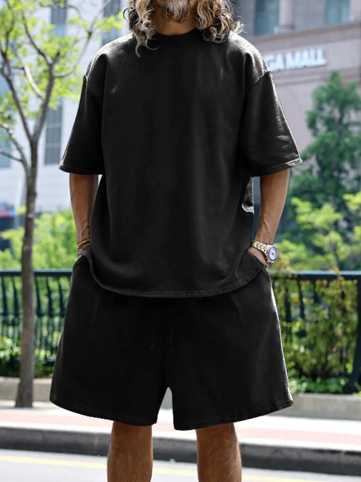 Men's Full Size Round Neck Short Sleeve Top and Shorts Set Plus Size 100400389468525 41 Affordable Fashion Under $100 Jerry's Apparel 