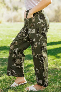 Vintage Style Floral Print High Waist Wide Leg Jeans 100100212050078 65 Affordable Fashion Under $100 Jerry's Apparel 