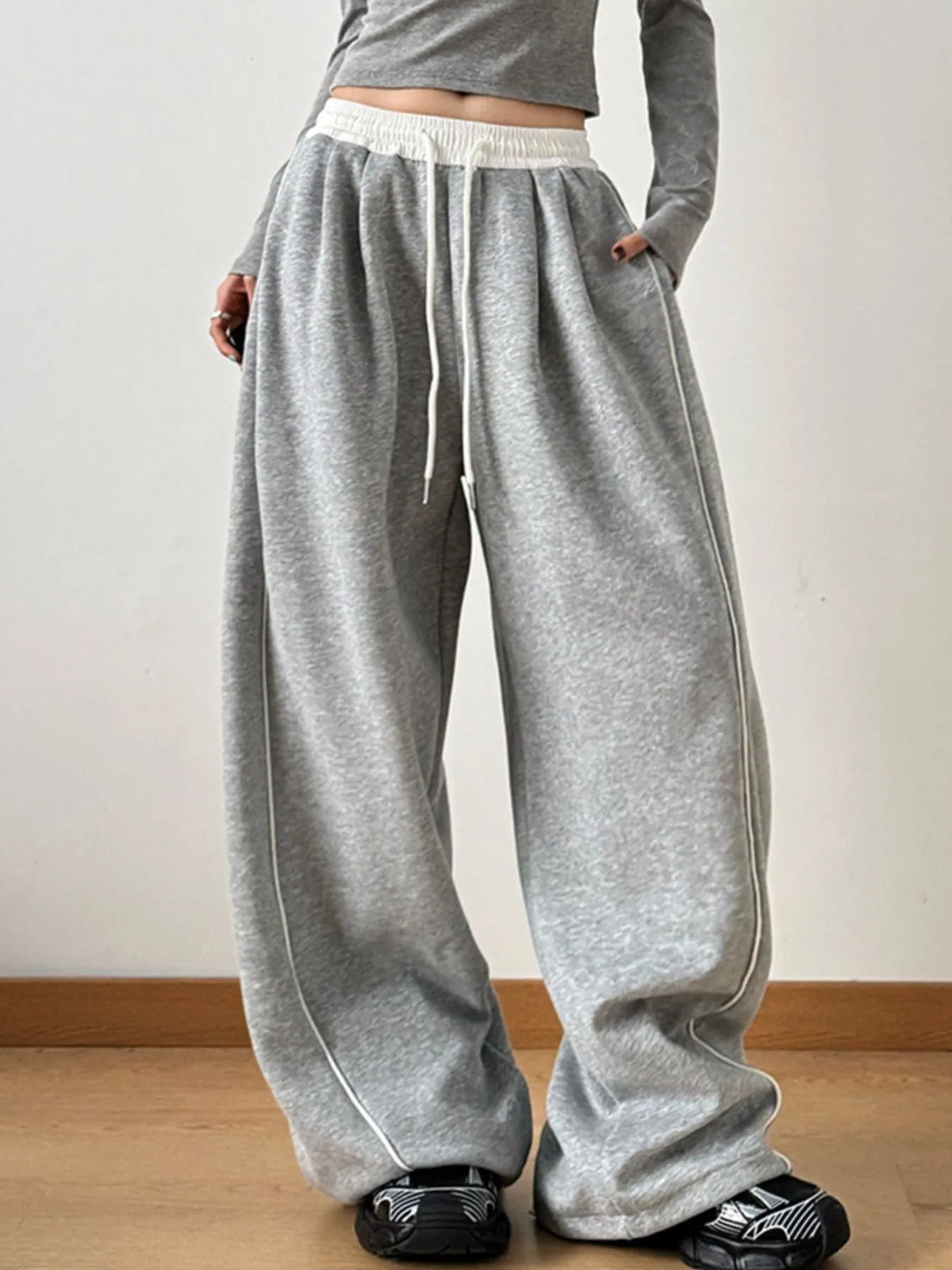 Drawstring Wide Leg Pants