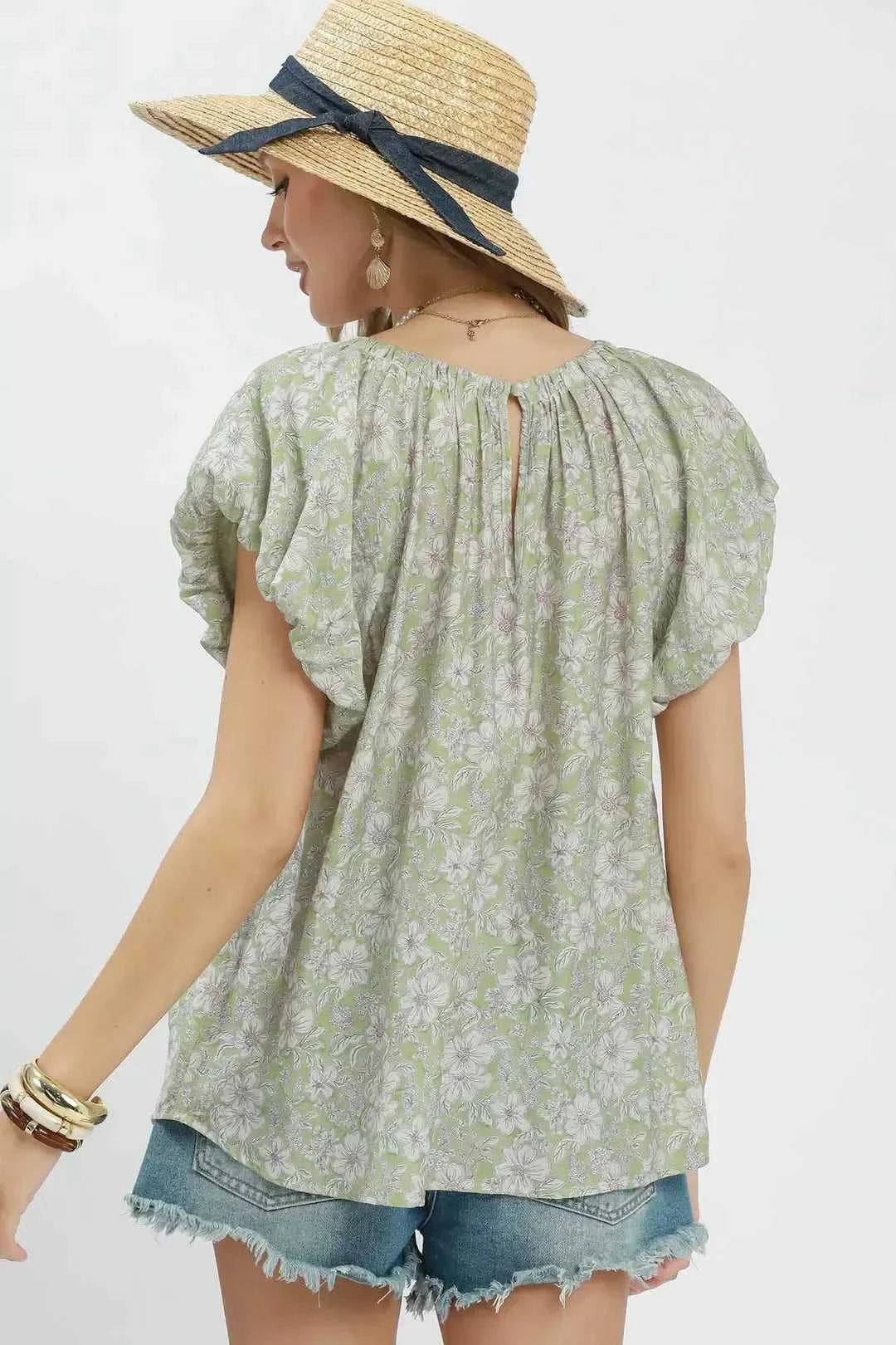 Umgee Floral Puff Sleeve Blouse 100100619591928 47 Affordable Fashion Under $100 Jerry's Apparel 