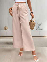 Perfee Tied Wide Leg Pants with Pockets 100100162111688 25 Affordable Fashion Under $100 Jerry's Apparel 