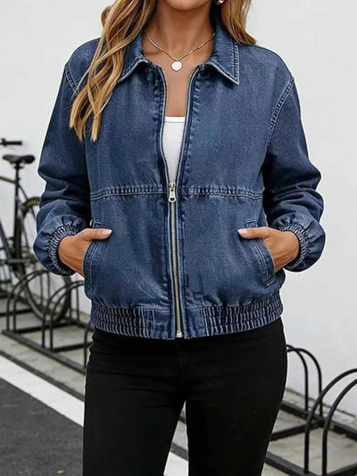 Classic Zip-Up Denim Jacket 101003368738223 64 Affordable Fashion Under $100 Jerry's Apparel 