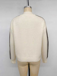 Chinese Knot Button Cardigan with Contrast Side Stripes 101002959338177 61 Affordable Fashion Under $100 Jerry's Apparel 