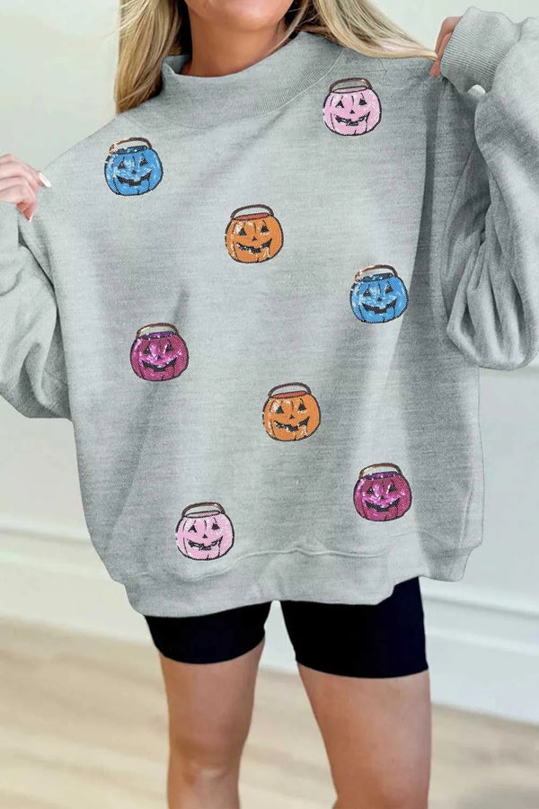 Halloween Pumpkin Long Sleeve Sweatshirt 101001184061673 50 Affordable Fashion Under $100 Jerry's Apparel 