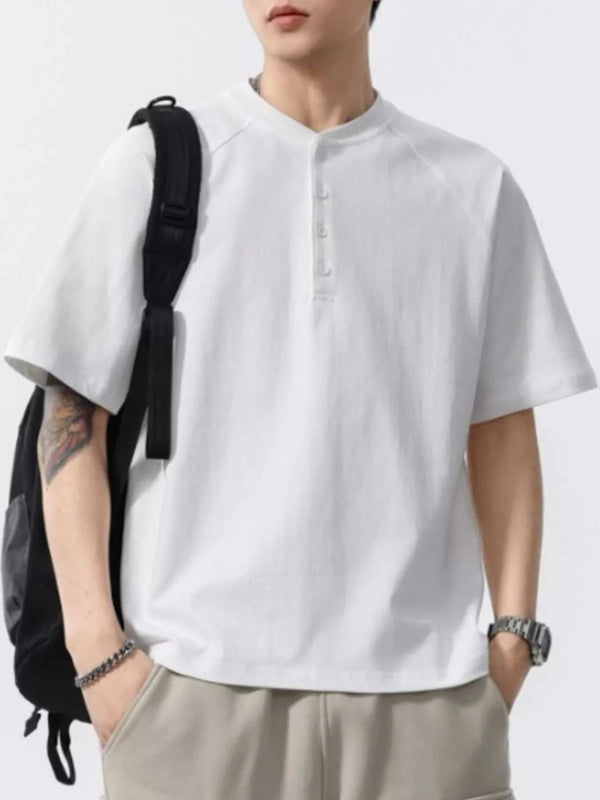Men's Full Size Button Detail Short Sleeve T-Shirt Plus Size 100400351224644 56 Affordable Fashion Under $100 Jerry's Apparel 