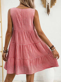 Plaid Round Neck Sleeveless Mini Dress 100100093541083 32 Affordable Fashion Under $100 Jerry's Apparel 
