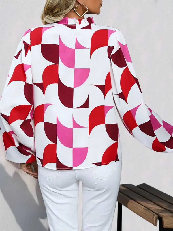 Perfee Frill Notched Long Sleeve Blouse 100100379121107 27 Affordable Fashion Under $100 Jerry's Apparel 