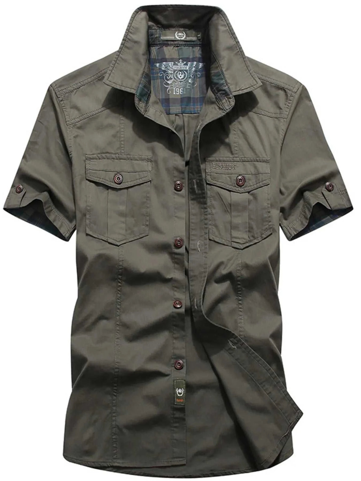 Men's Plus Size Casual Short Sleeve Cargo Shirt 100400405187100 53 Affordable Fashion Under $100 Jerry's Apparel 