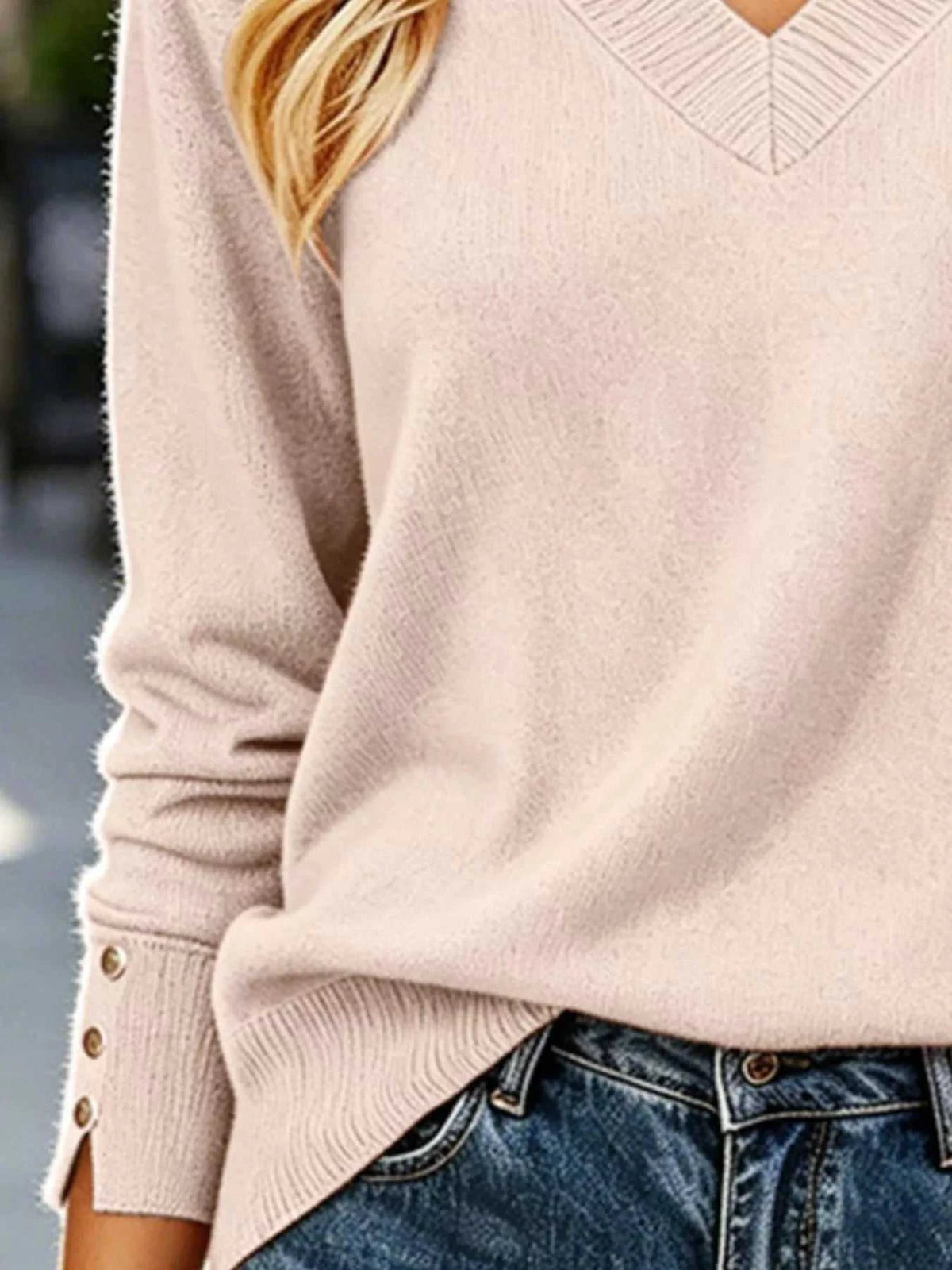 V-Neck Long Sleeve Sweater w 101002492738705 32 Affordable Fashion Under $100 Jerry's Apparel 