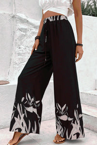 Drawstring High Waist Relax Fit Pants