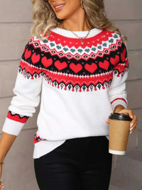 Valentine's Day Heart Pattern Knitted Sweater 100100255476556 52 Affordable Fashion Under $100 Jerry's Apparel 