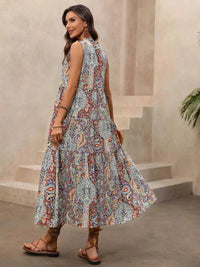 Paisley Print Tie Neck Sleeveless Midi Dress 100100431959174 36 Affordable Fashion Under $100 Jerry's Apparel 