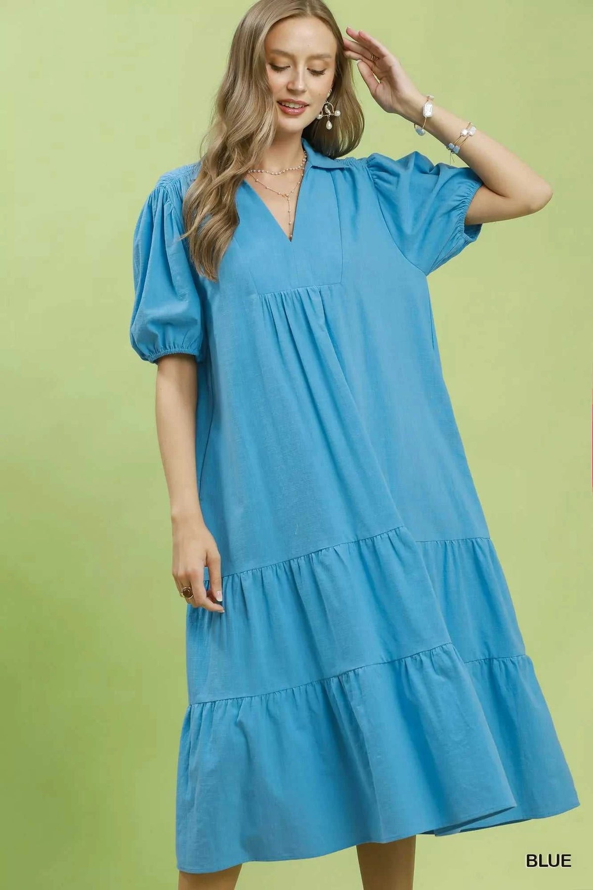 Umgee Solid Tiered Midi Dress 100100225631171 60 Affordable Fashion Under $100 Jerry's Apparel 