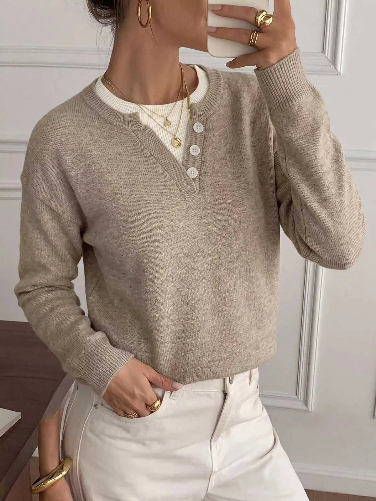 Dropped Shoulder Long Sleeve Sweater 100100679880888 40 Affordable Fashion Under $100 Jerry's Apparel 