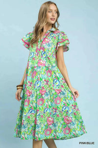 Umgee Bold Mixed Floral Tiered Midi Dress 100100044911362 66 Affordable Fashion Under $100 Jerry's Apparel 