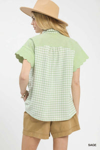 Mixed Gingham Short Sleeve Shirt 100100185101798 49 Affordable Fashion Under $100 Jerry's Apparel 