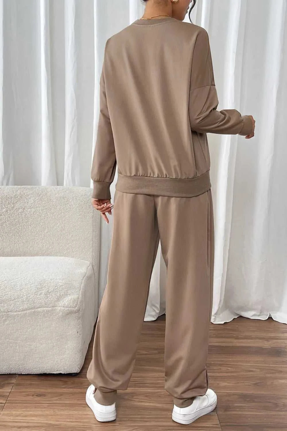 Perfee Round Neck Long Sleeve Top and Pants Set 100100595481771 37 Affordable Fashion Under $100 Jerry's Apparel 