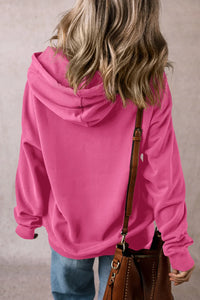 Drawstring Dropped Shoulder Long Sleeve Hoodie