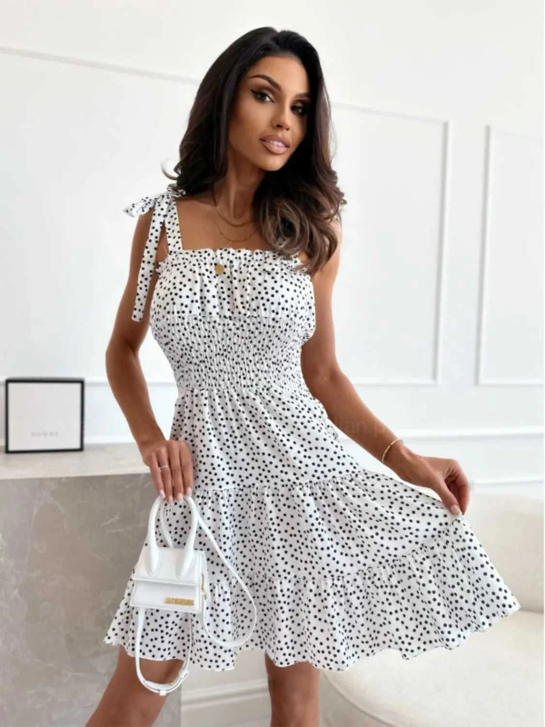 Polka Dot Square Neck Mini Cami Dress 100100988333377 31 Affordable Fashion Under $100 Jerry's Apparel 