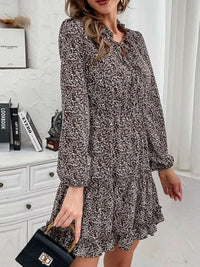 Ruffle Hem Tie Neck Mini Dress 100100547411895 44 Affordable Fashion Under $100 Jerry's Apparel 