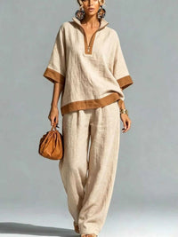 Full Size Contrast Trim Top and Wide Leg Pants Set Plus Size 101001836146473 46 Affordable Fashion Under $100 Jerry's Apparel 