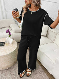 Round Neck Half Sleeve Top and Pants Set 100100458964546 67 Affordable Fashion Under $100 Jerry's Apparel 