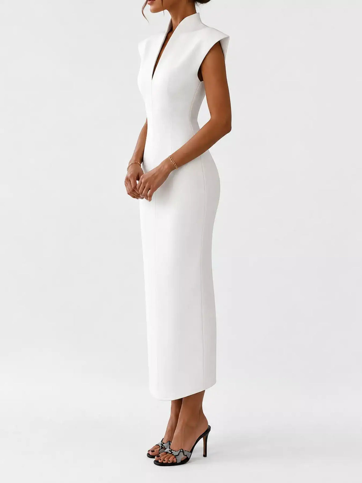 Slit Sleeveless Bodycon Midi Dress 101001165760167 45 Gifts for Her Jerry's Apparel 