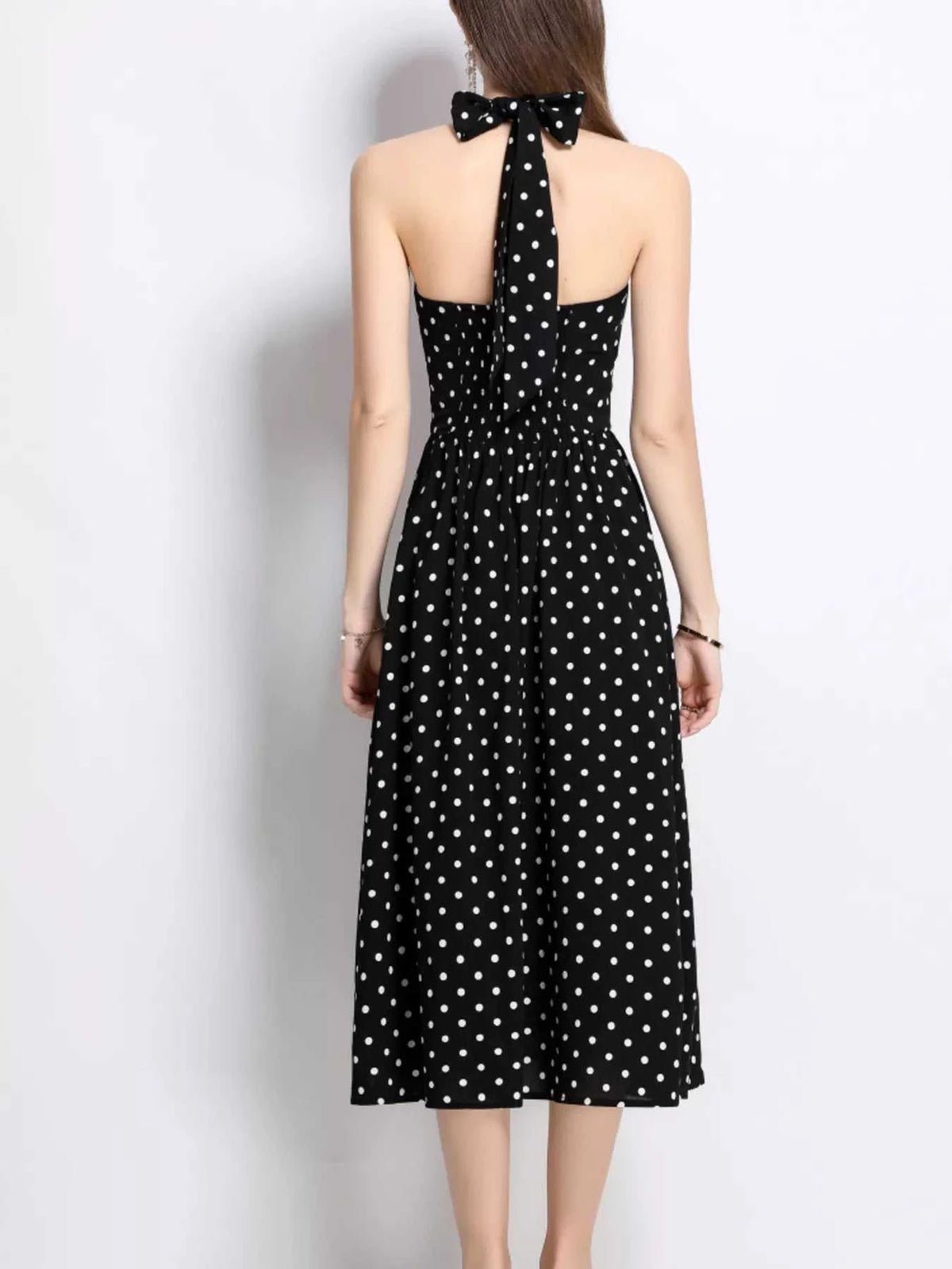 Polka Dot Halter Neck Midi Dress 100100546972272 69 Affordable Fashion Under $100 Jerry's Apparel 