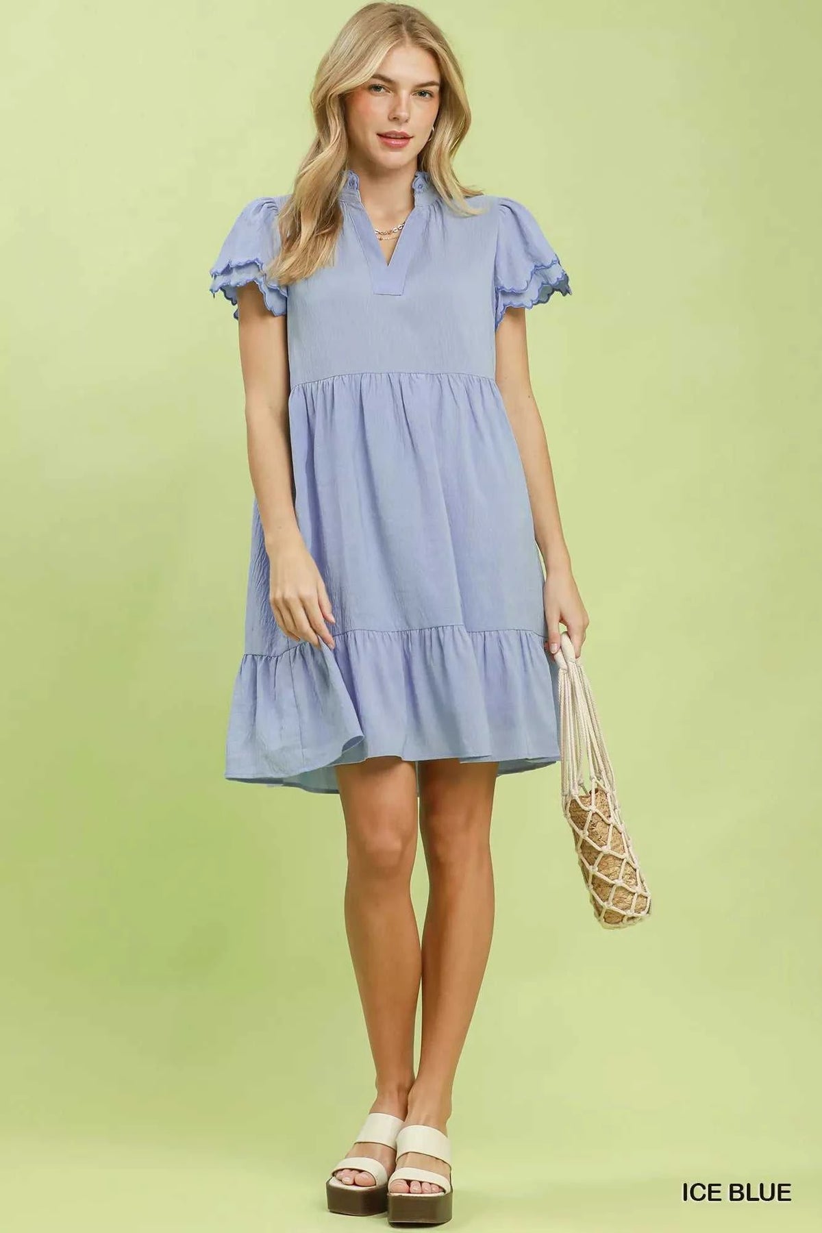 Umgee Scallop Flutter Sleeve Tiered Mini Dress 100100935691497 62 Affordable Fashion Under $100 Jerry's Apparel 