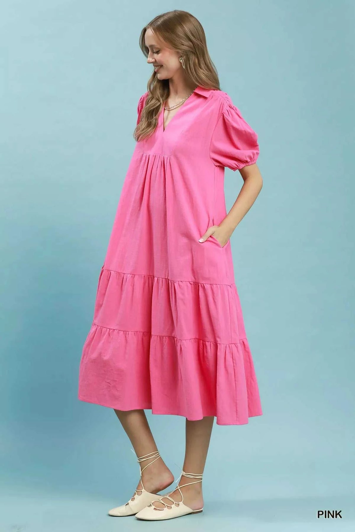 Umgee Solid Tiered Midi Dress 100100504131233 60 Affordable Fashion Under $100 Jerry's Apparel 