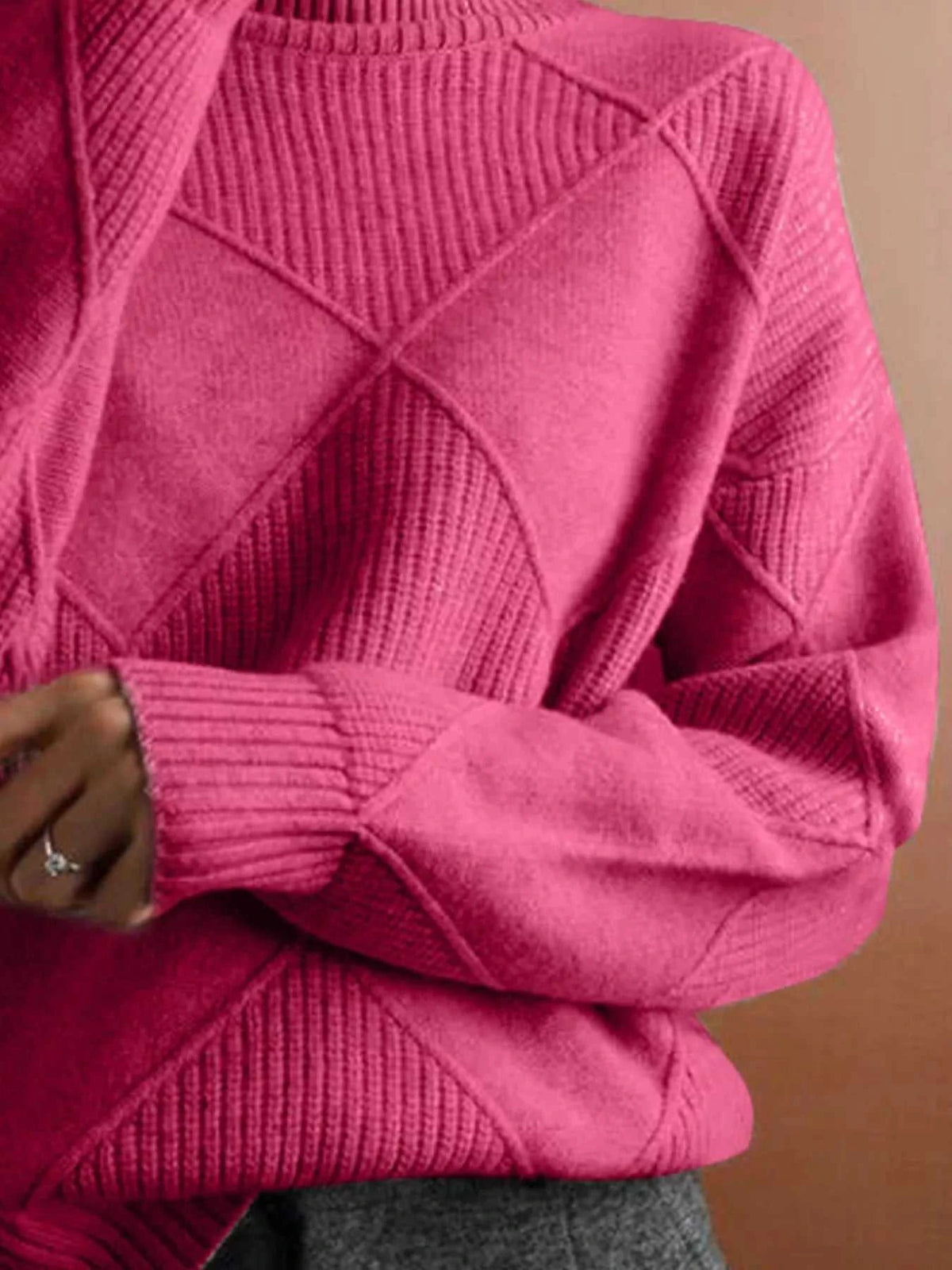 Argyle Pattern Turtleneck Sweater 101002205709319 52 Affordable Fashion Under $100 Jerry's Apparel 