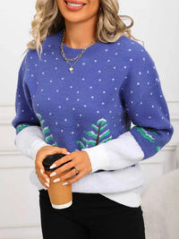 Tree Pattern Round Neck Sweater 100100194825917 46 Affordable Fashion Under $100 Jerry's Apparel 