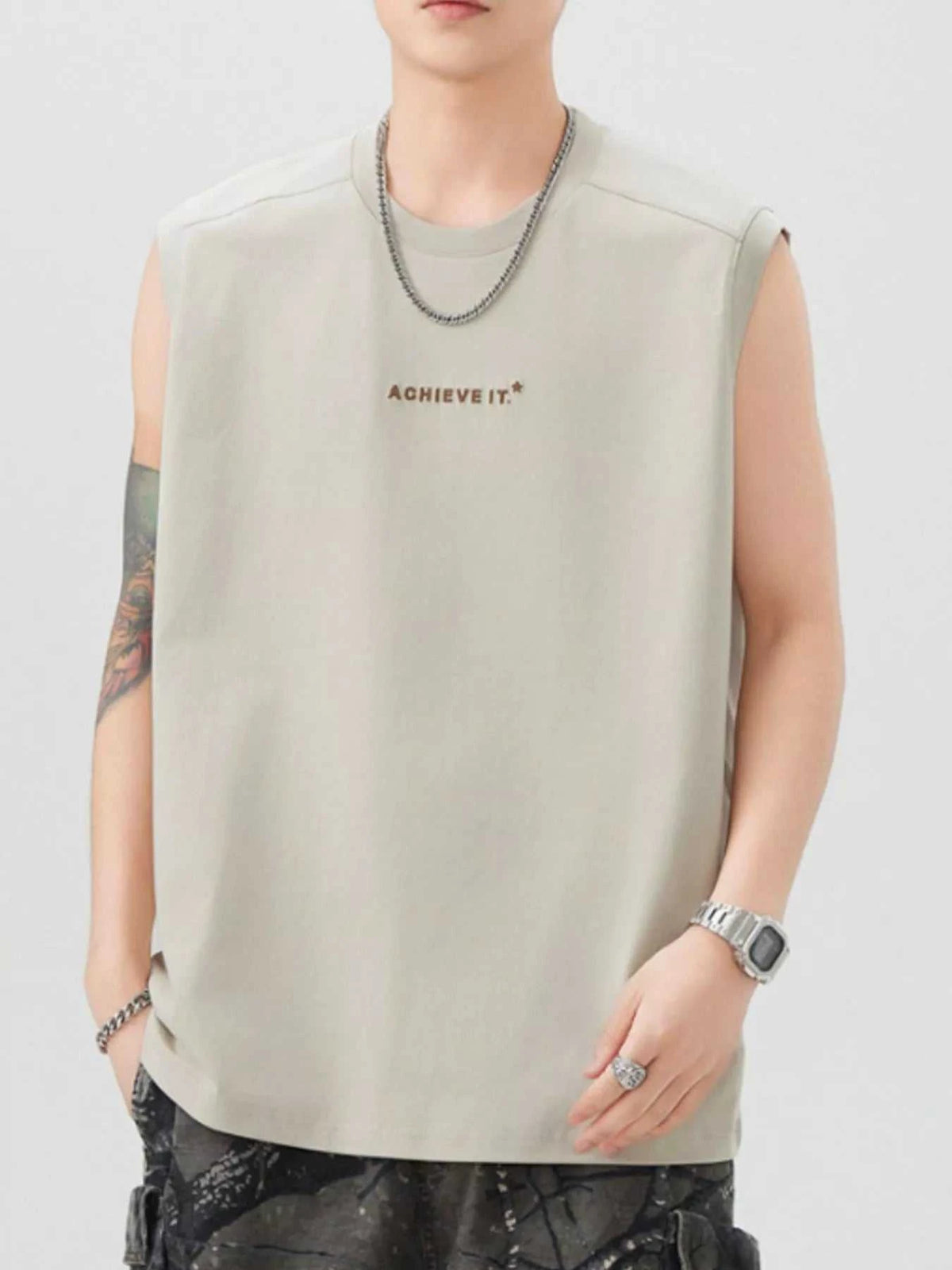 Men's Plus Size Letter Round Neck Tank 100400255866205 78 Affordable Fashion Under $100 Jerry's Apparel 