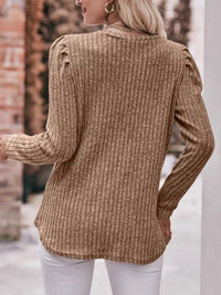 Ribbed Knit Puff Sleeve T-Shirt 100100962471478 28 Affordable Fashion Under $100 Jerry's Apparel 