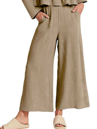 Full Size Ruffled Hem Long Sleeve Top and Pants Set Plus Size 100100344916700 44 Affordable Fashion Under $100 Jerry's Apparel 
