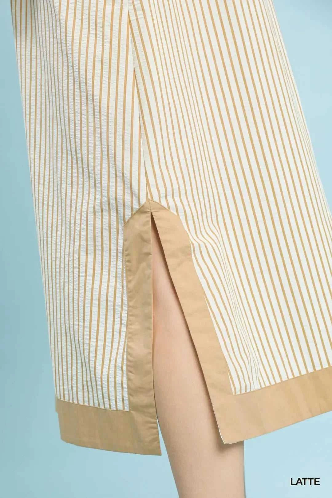 Umgee Stripe Midi Dress with Lace Trim 100100182651560 62 Affordable Fashion Under $100 Jerry's Apparel 
